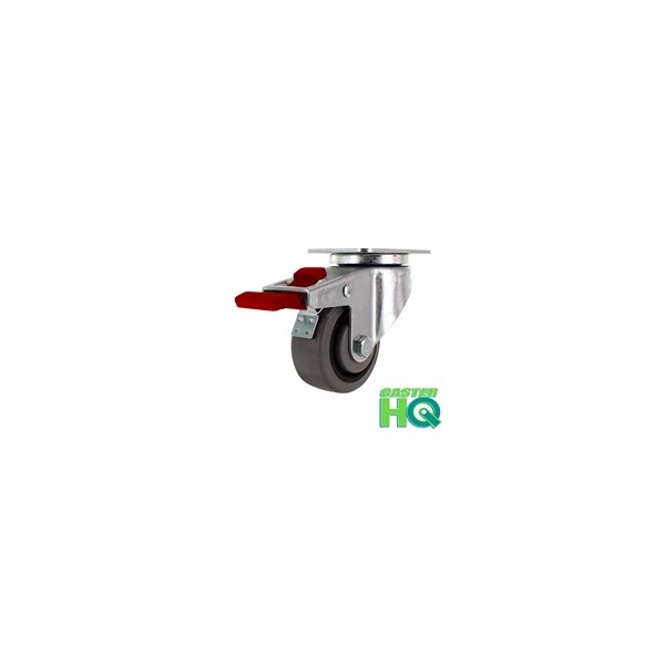 3"x1.25", TPR A70 Crown Tread Wheel, Total Locking Swivel Caster